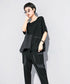 Asymmetric Stripe Panel Pocket Top